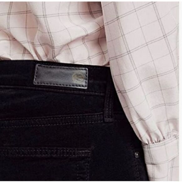 AG ADRIANO GOLDSCHIED LEGGINGS SUPER SKINNY VELVET BLACK ANKLE PANT SZ 26 - Picture 2 of 10